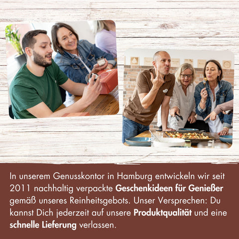 Geschenkkarton mit Lebkuchengewürz, Glühweingewürz, Chai Tee und Haselnusskerne mit Vollmilchschokolade & Zimt