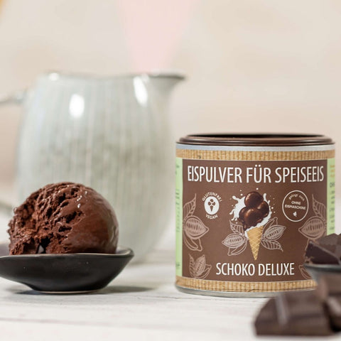 Eispulver Schoko Deluxe in der Dose - wellnuss Premium Präsente