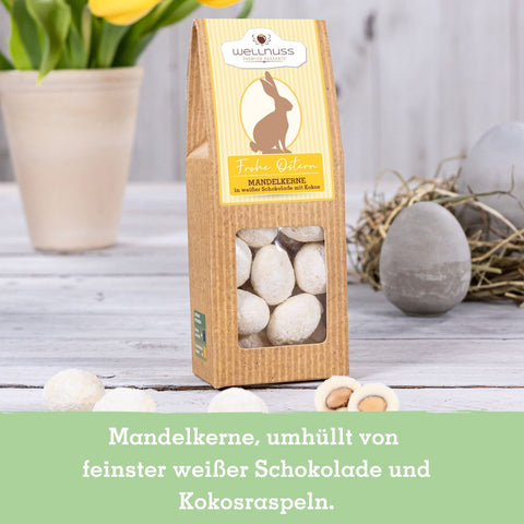 2 Ostersnacks im Baumwollsäckchen mit Logo - wellnuss Premium Präsente