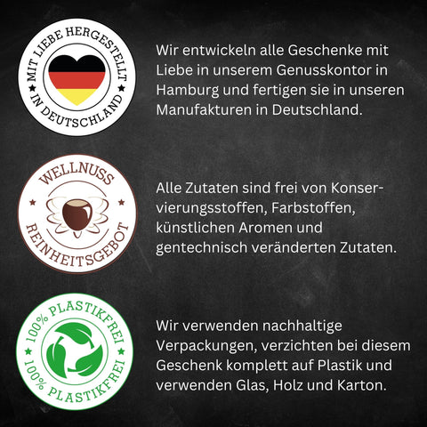 Gourmetkästchen mit Lebkuchengewürz, Glühweingewürz, Chai Tee und Haselnusskerne mit Vollmilchschokolade & Zimt